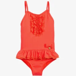 Angel's Face Orange Frill Swimsuit (UPF50+)