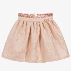 Angel's Face Pink & Gold Jacquard Skirt