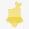 Angel's Face Yellow One-Shoulder Tulle Swimsuit (UPF50+)
