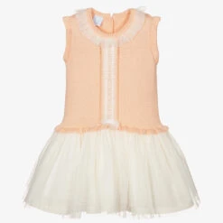 Artesanía Granlei Girls Pink Knit Tulle Dress