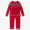 Artesanía Granlei Girls Red Knit Trouser Set