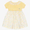 Artesanía Granlei Girls Yellow Floral Knit Dress