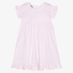 Babidu Girls Pink Stripe Cotton Dress