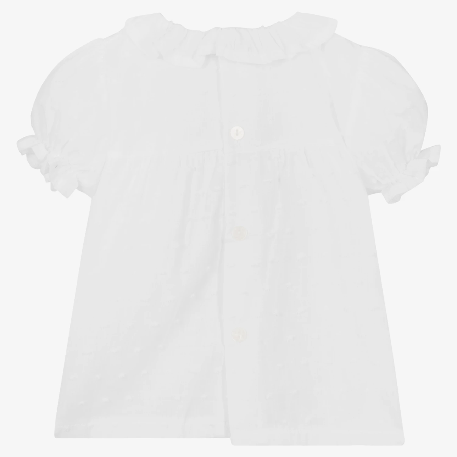Babidu Girls White Cotton Blouse 2 Babidu Girls White Cotton Blouse - Image 2