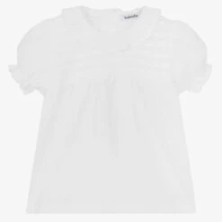 Babidu Girls White Cotton Blouse