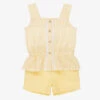 Babidu Girls Yellow Cotton Shorts Set