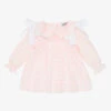 Babidu Pink Checked Cotton Dress Set
