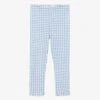 Balloon Chic Girls Blue Cotton Houndstooth Leggings