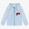 Balloon Chic Girls Blue Cotton Zip-Up Hoodie