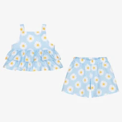Balloon Chic Girls Blue Daisy Print Cotton Shorts Set -Deals Whimsy Collection Store balloon chic girls blue daisy print cotton shorts set 489345 319ae0da3576faa279e3b0ca7f257837647225b4