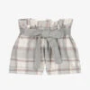 Balloon Chic Girls Grey Check Cotton Shorts