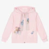 Balloon Chic Girls Pink Cotton Teddy Bear Zip-Up Top