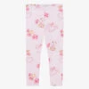 Balloon Chic Girls Pink Cotton Teddy & Rose Leggings