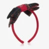 Balloon Chic Girls Red & Black Tartan Bow Hairband