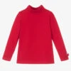 Balloon Chic Girls Red Cotton Turtleneck Top