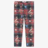 Balloon Chic Girls Red Tartan Cotton Leggings