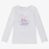 Balloon Chic Girls White Cotton Jersey Top