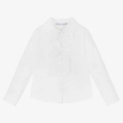 Balloon Chic White Cotton Bow Blouse