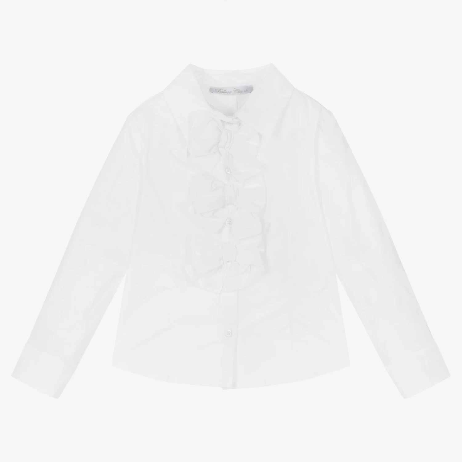 Balloon Chic White Cotton Bow Blouse 1 Balloon Chic White Cotton Bow Blouse