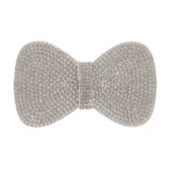 Bari Lynn Silver Crystal Bow Hair Clip