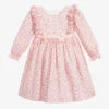 Beatrice & George Girls Pink Floral Cotton Dress