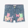 Billieblush Girls Blue Butterfly Print Denim Shorts