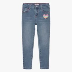 Billieblush Girls Blue Denim Heart Jeans