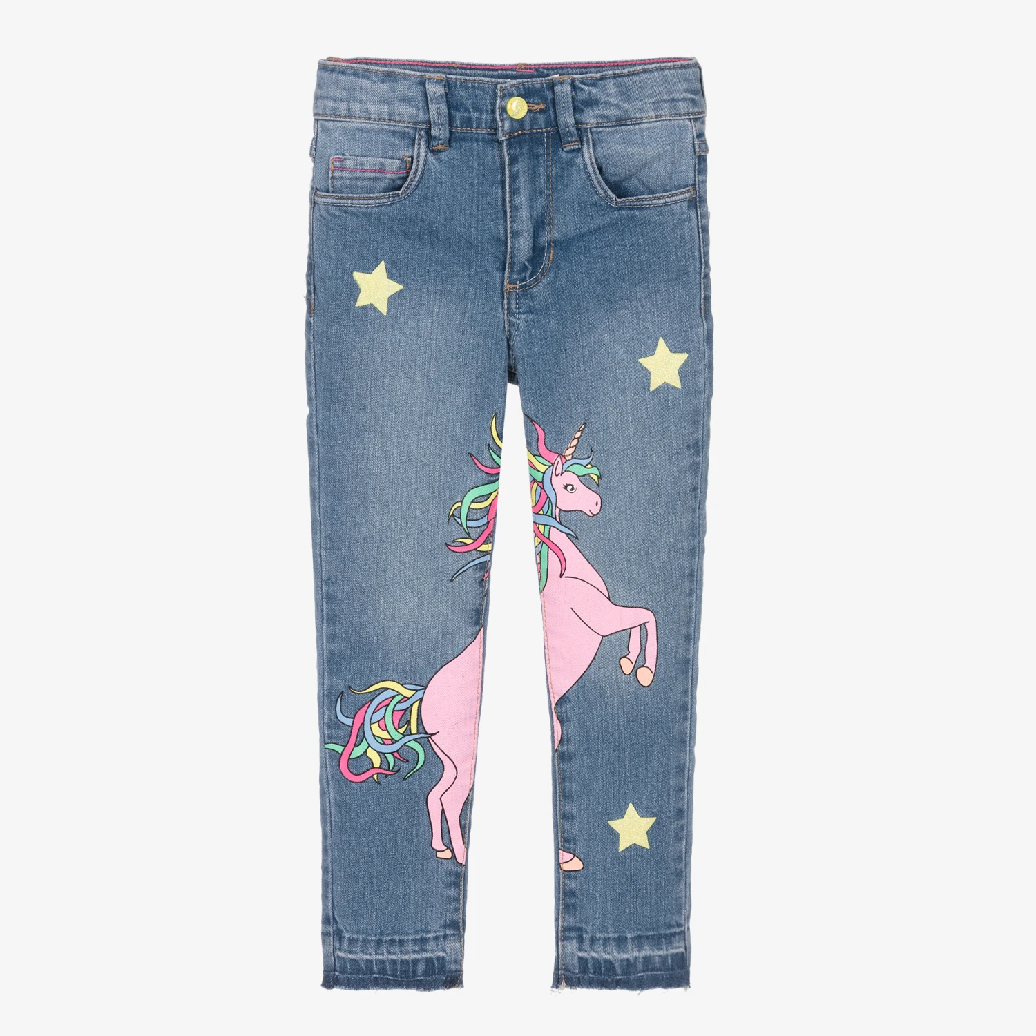 Billieblush Girls Blue Denim Slim Fit Unicorn Jeans 1 Billieblush Girls Blue Denim Slim Fit Unicorn Jeans