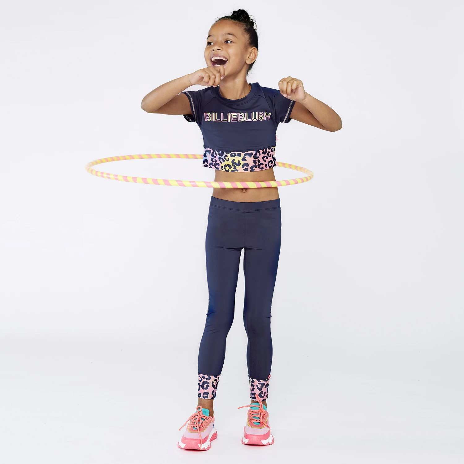 Billieblush Girls Blue Leopard Leggings 2 Billieblush Girls Blue Leopard Leggings - Image 2