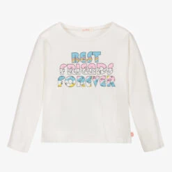 Billieblush Girls Ivory Cotton Jersey Top