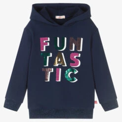Billieblush Girls Navy Blue Cotton Hoodie