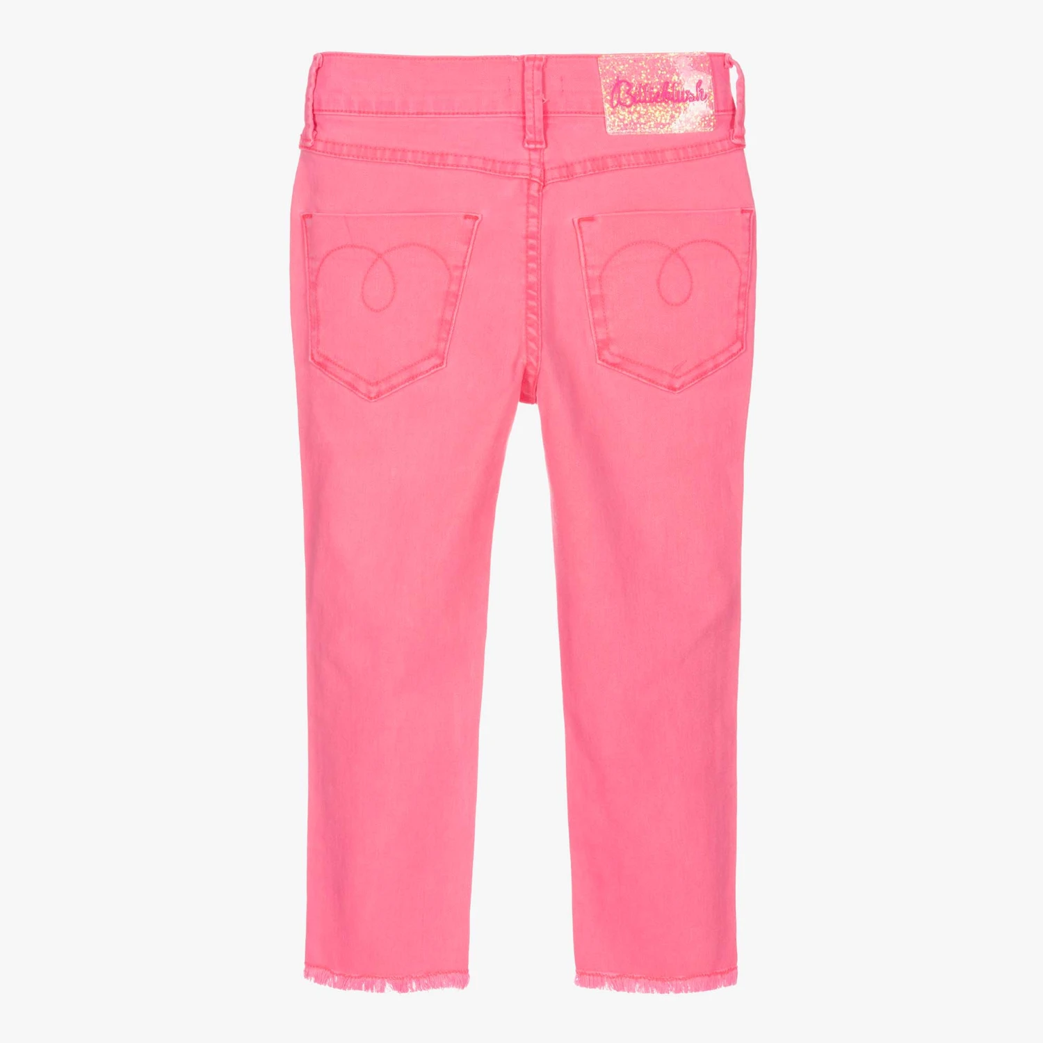 Billieblush Girls Neon Pink Heart Jeans 2 Billieblush Girls Neon Pink Heart Jeans - Image 2