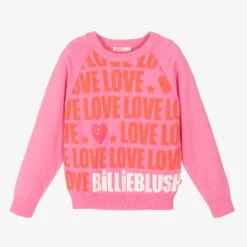 Billieblush Girls Pink Cotton Sweater