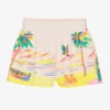 Billieblush Girls Pink Palm Print Cotton Shorts