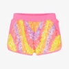 Billieblush Girls Pink Sequinned Racer Shorts