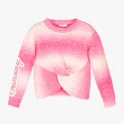 Billieblush Girls Pink & White Knot Jumper