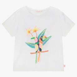Billieblush Girls White Toucan Print Cotton T-Shirt