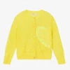 Billieblush Girls Yellow Sequin Heart Knit Cardigan