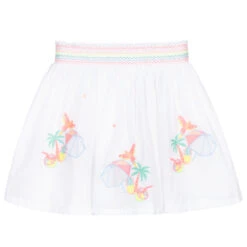 Billieblush White Embroidered Cotton Skirt