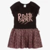 Boboli Black & Pink Leopard Skirt Set
