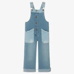 Boboli Girls Blue Denim Dungarees