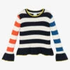 Boboli Girls Blue Stripe Knit Sweater