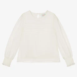 Boboli Girls Ivory Chiffon Blouse