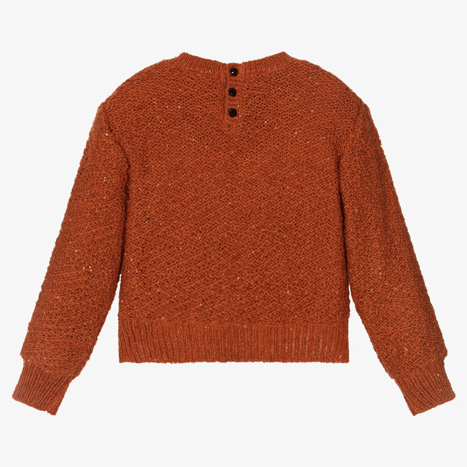 Boboli Girls Orange Knitted Sweater 2 Boboli Girls Orange Knitted Sweater - Image 2