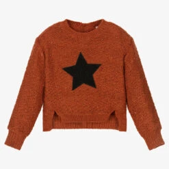 Boboli Girls Orange Knitted Sweater