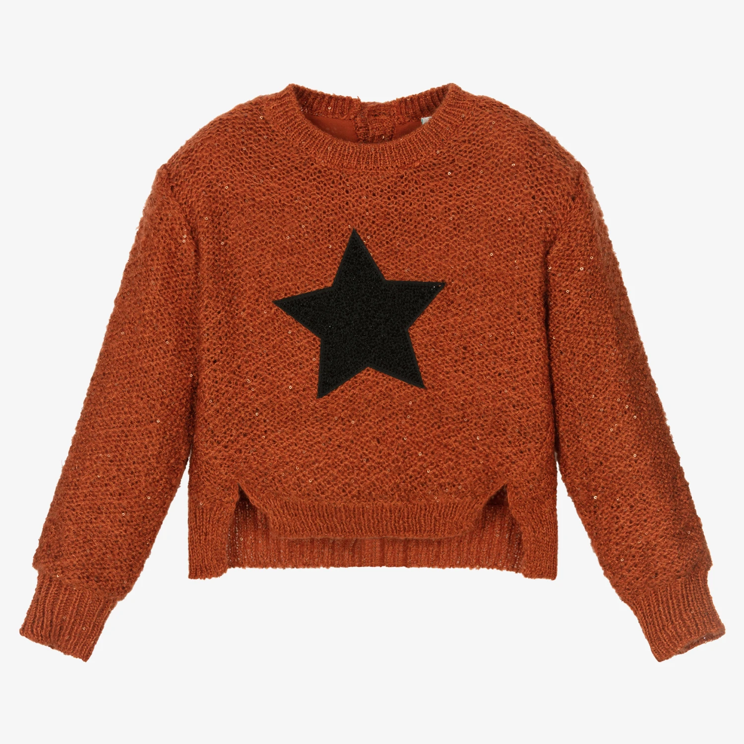 Boboli Girls Orange Knitted Sweater 1 Boboli Girls Orange Knitted Sweater