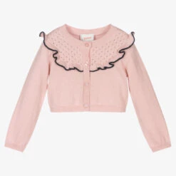 Boboli Girls Pink Cotton Cardigan