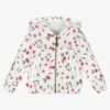 Boboli Girls White Floral Cherry Zip-Up Hoodie