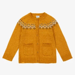 Boboli Girls Yellow Knitted Cardigan