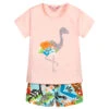 Boboli Pink Cotton Shorts Set